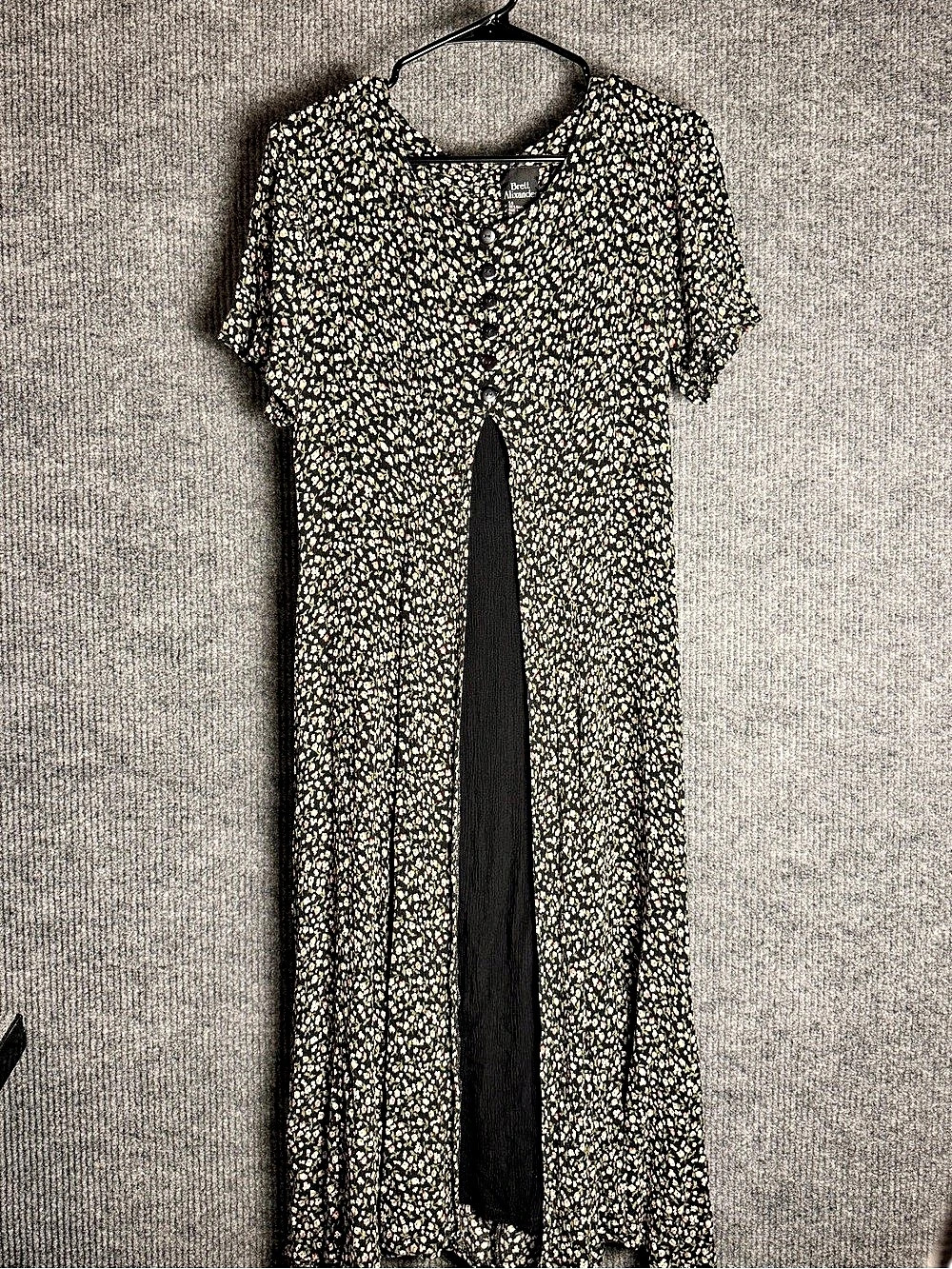 Vintage Brett Alixander Floral Maxi Dress Split Front Size 5/6
